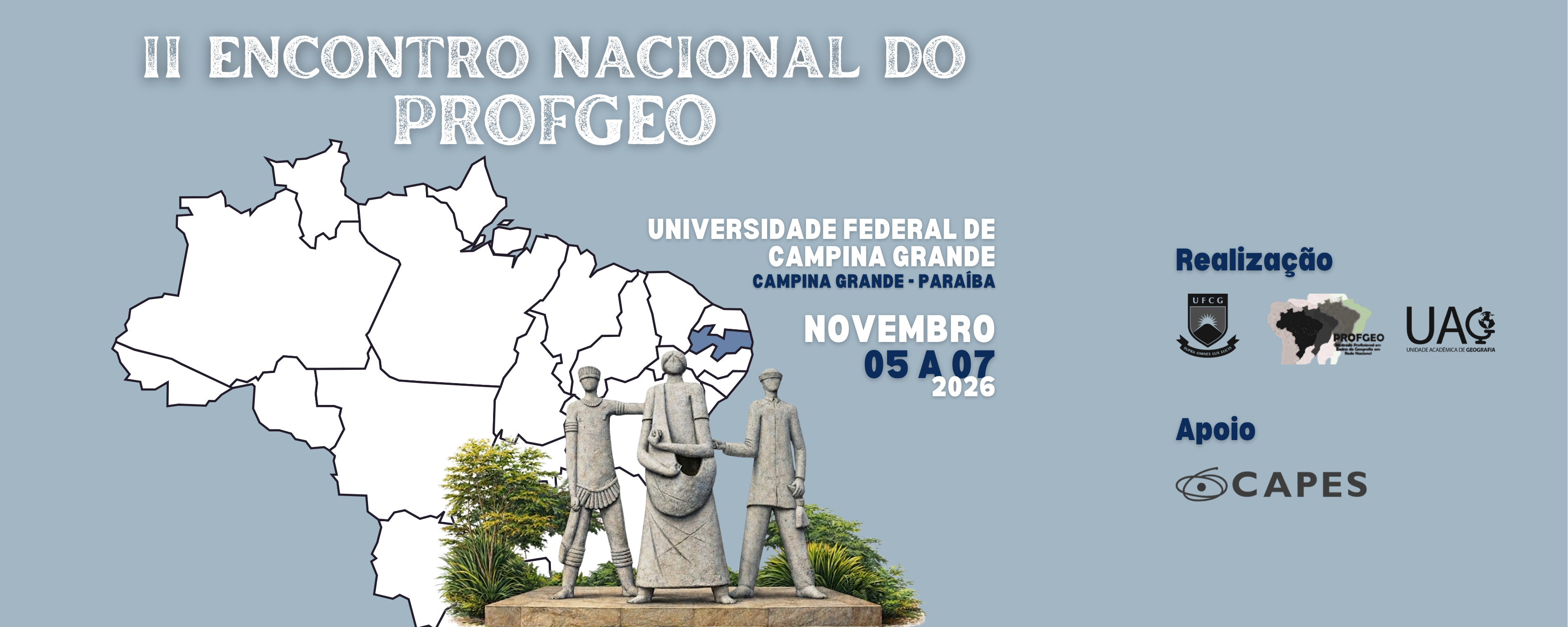 O PROFGEO/UFCG sediará o II Encontro Nacional do PROFGEO em novembro de 2026